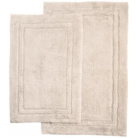 SUPERIOR Cotton 2-Piece Bath Rug Set  Stone BATHRUG-2PC-ST